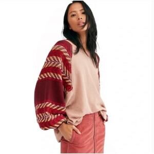 FREE PEOPLE x WE THE FREE Women’s Rainbow Dreams Puff Sleeve Knit Top